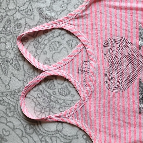 Victoria's Secret Super Model Essentials Neon Pink and White Striped Tank Size S - Picture 6 of 12